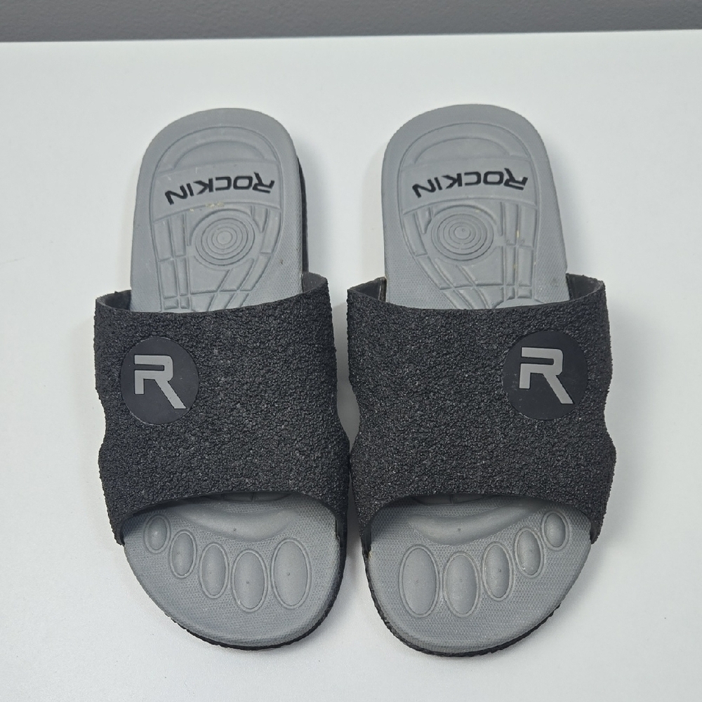 Rockin Black and Gray Slide Sandals